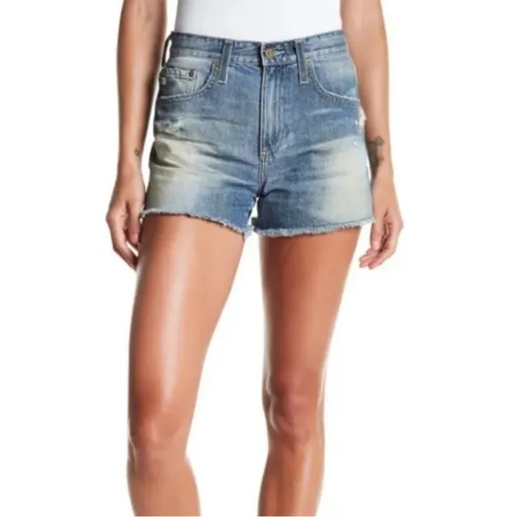 AG Adriano Goldschmied The Sadie High-Rise Short Faded Fray Vintage Wash, 28