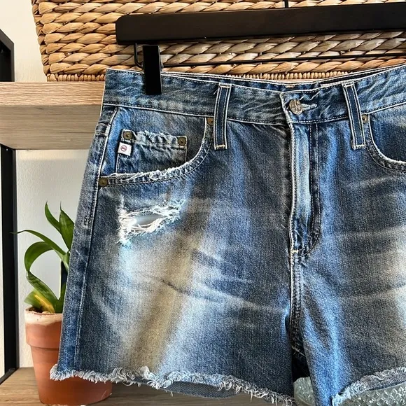 AG Adriano Goldschmied The Sadie High-Rise Short Faded Fray Vintage Wash, 28