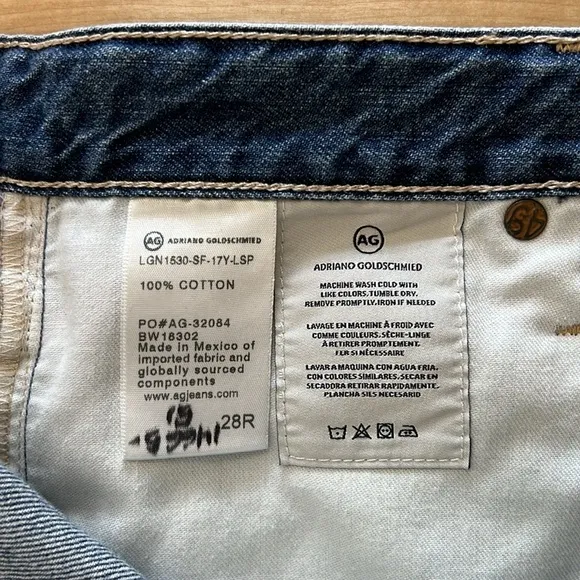 AG Adriano Goldschmied The Sadie High-Rise Short Faded Fray Vintage Wash, 28