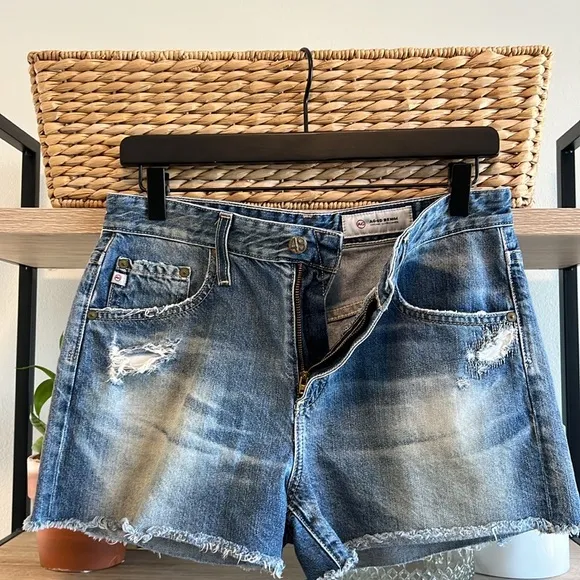 AG Adriano Goldschmied The Sadie High-Rise Short Faded Fray Vintage Wash, 28