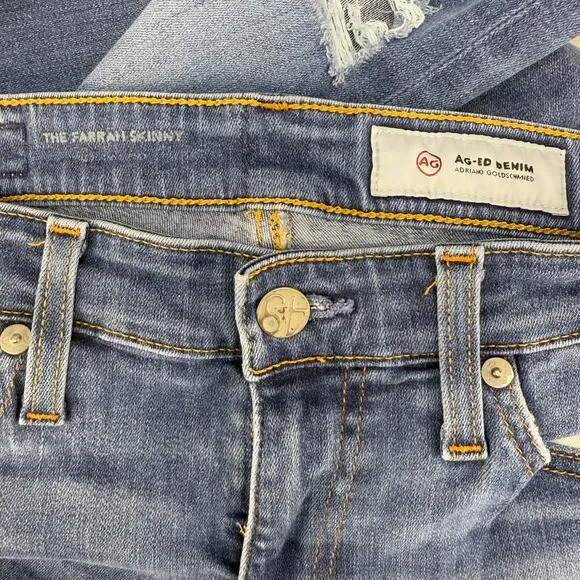 AG-ED Denim Jeans Women's 26R The Farrah Skinny Blue Adriano Goldschmied Preppy