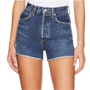 AGOLDE Dee Vintage High Rise Rolled Hem Short in Enamour