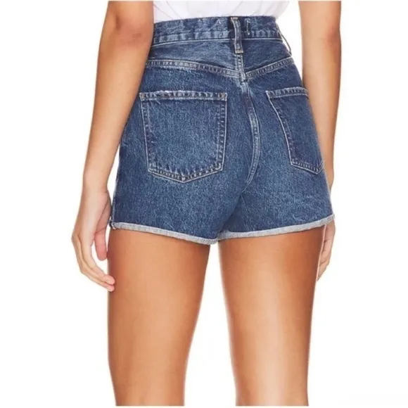AGOLDE Dee Vintage High Rise Rolled Hem Short in Enamour
