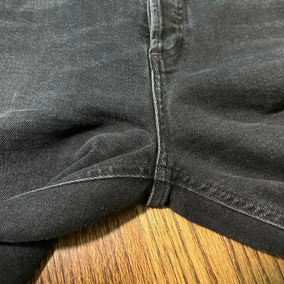 AGOLDE Riley High Rise Straight Crop Black Denim Jean Panoramic Women's …