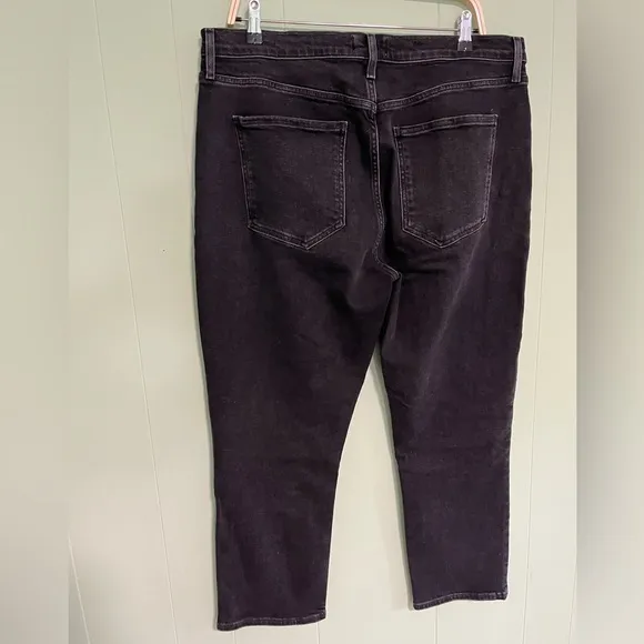 AGOLDE Riley High Rise Straight Crop Black Denim Jean Panoramic Women's …