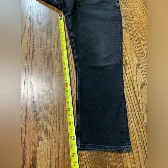 AGOLDE Riley High Rise Straight Crop Black Denim Jean Panoramic Women's …