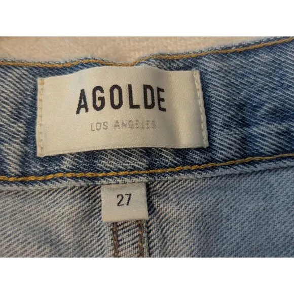 Agolde Vintage Parker Cut Off Denim Shorts in Swapmeet Raw Hem 27&quot; W 2.5&quot; Inseam