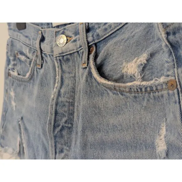 Agolde Vintage Parker Cut Off Denim Shorts in Swapmeet Raw Hem 27&quot; W 2.5&quot; Inseam