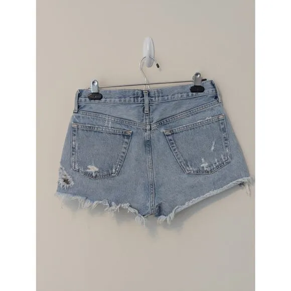 Agolde Vintage Parker Cut Off Denim Shorts in Swapmeet Raw Hem 27&quot; W 2.5&quot; Inseam
