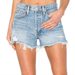Agolde Vintage Parker Cut Off Denim Shorts in Swapmeet Raw Hem 27&quot; W 2.5&quot; Inseam
