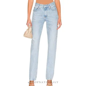 Agolde Women's Lyle Low Rise Slim Organic Cotton Denim Jeans Sz 28, Switch Blue
