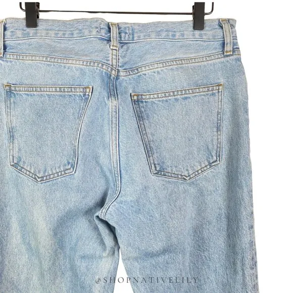 Agolde Women's Lyle Low Rise Slim Organic Cotton Denim Jeans Sz 28, Switch Blue