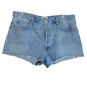 Agolde Women's Mila Vintage High Rise Denim Short Size 34 Hazard Wash Button Fly