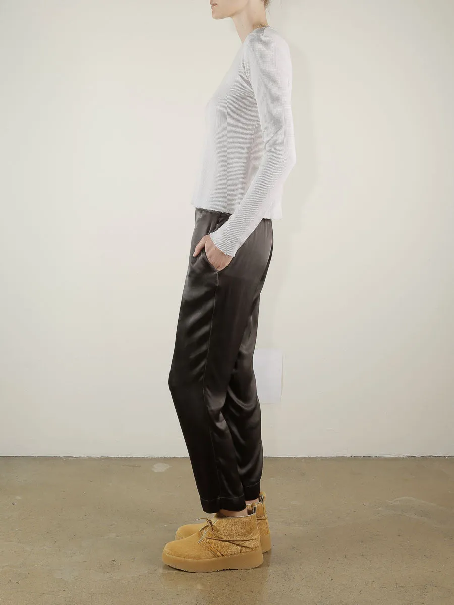 Ainsley Pant in Vintage Satin - Espresso