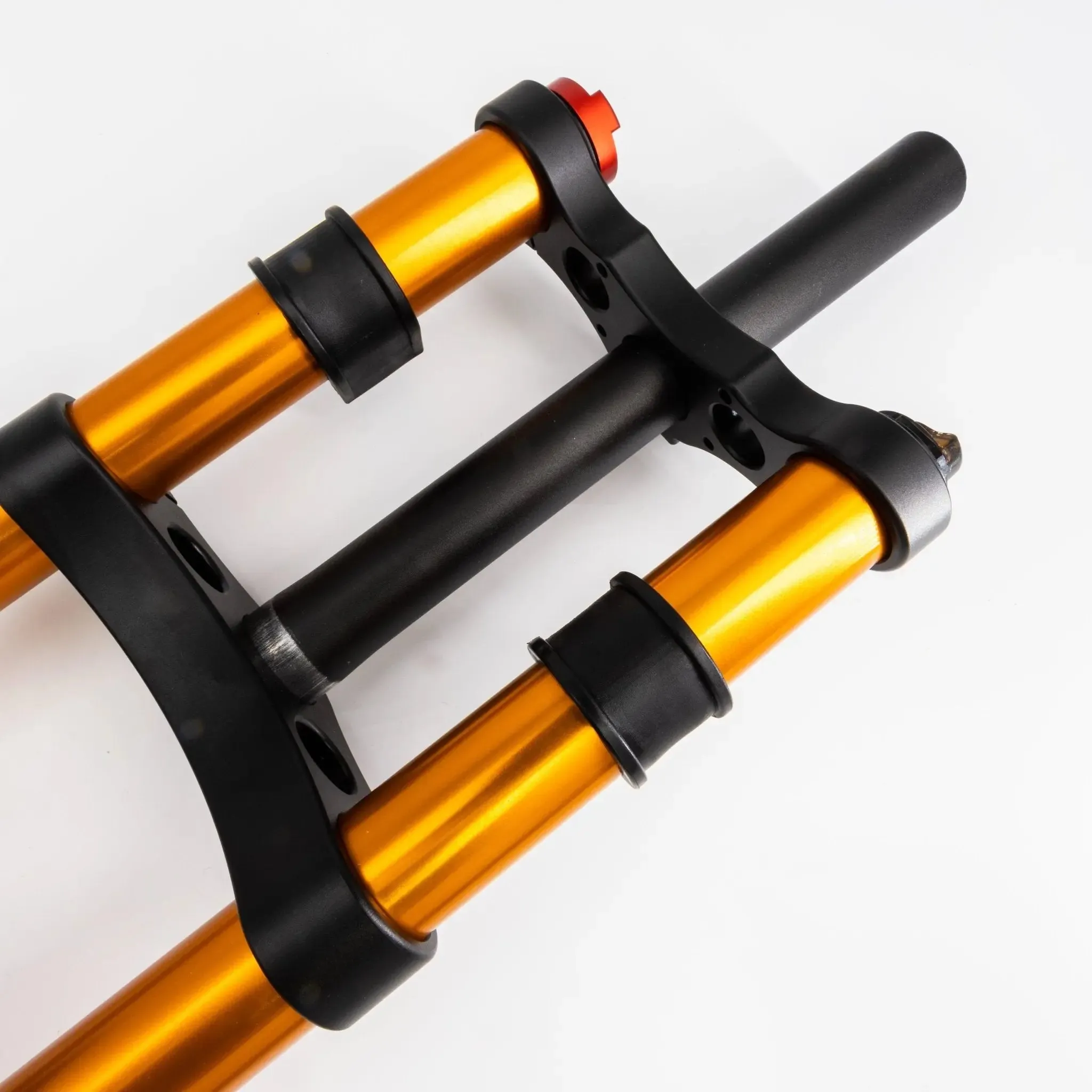 Air Bike 26 Inch Downhill Mountain Bike Suspension Fork 170mm Travel & Rebound Adjustment, Shock Absorber, 1 1/8 Straight Steerer Tube, Hydrolic Gated Lockout System, Black and Gold