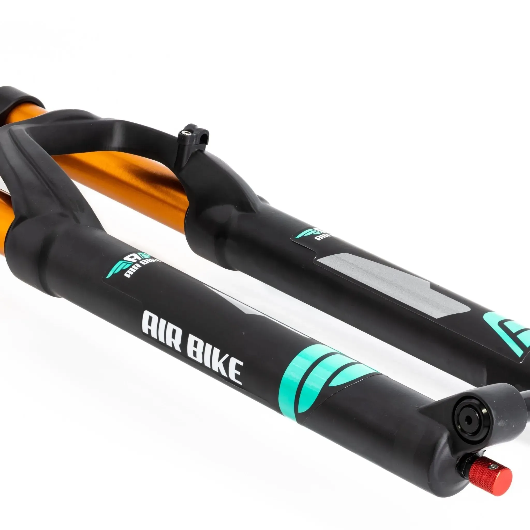 Air Bike 26 Inch Downhill Mountain Bike Suspension Fork 170mm Travel & Rebound Adjustment, Shock Absorber, 1 1/8 Straight Steerer Tube, Hydrolic Gated Lockout System, Black and Gold