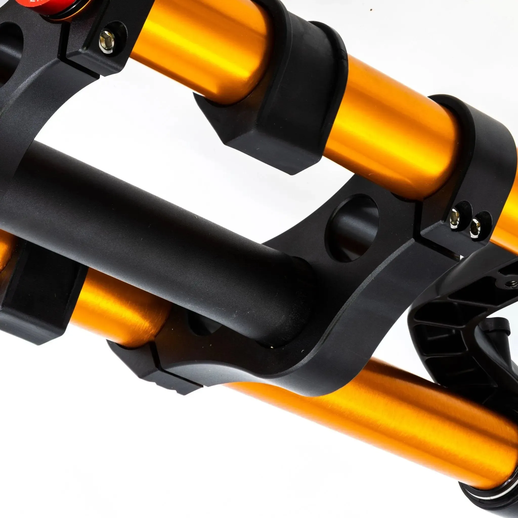 Air Bike 26 Inch Downhill Mountain Bike Suspension Fork 170mm Travel & Rebound Adjustment, Shock Absorber, 1 1/8 Straight Steerer Tube, Hydrolic Gated Lockout System, Black and Gold
