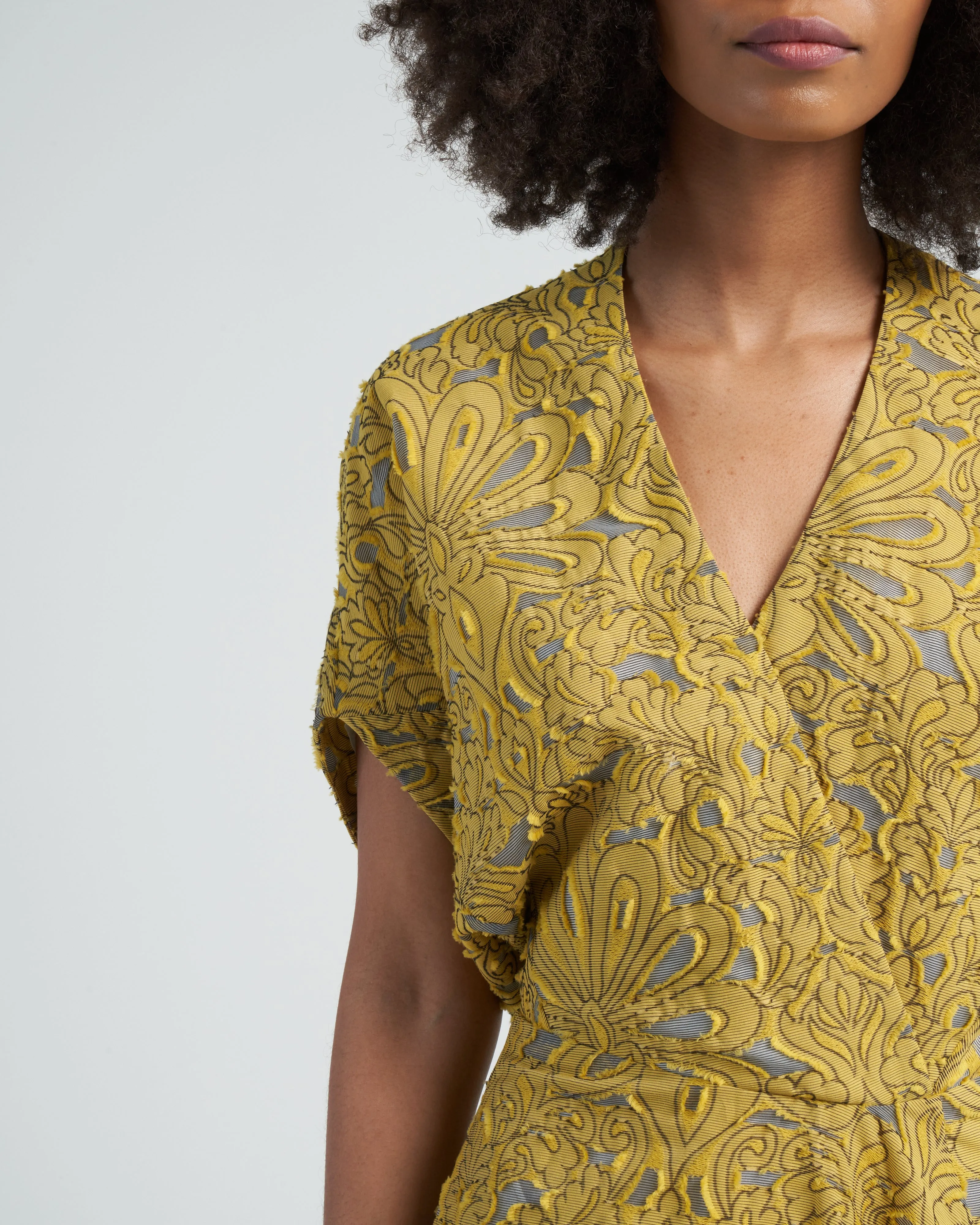 aki wave dress - canary