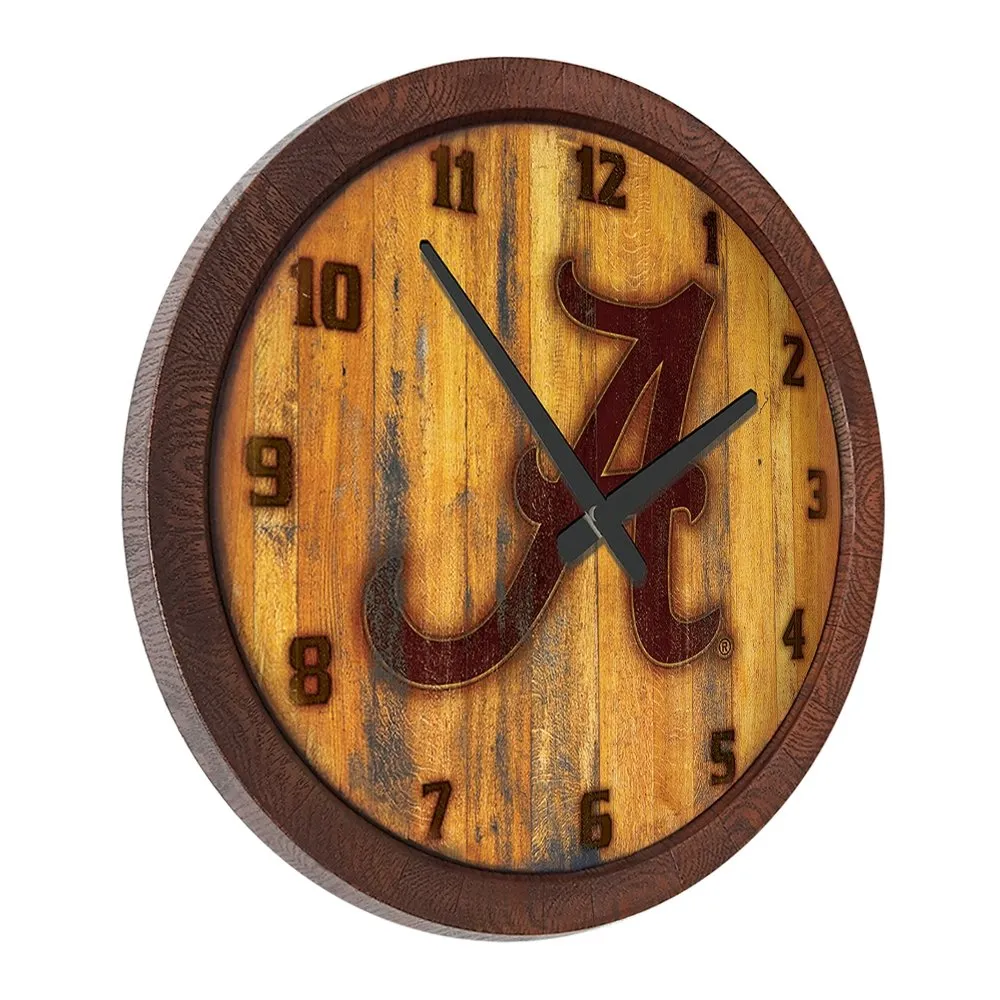 Alabama Crimson Tide: Branded "Faux" Barrel Top Wall Clock