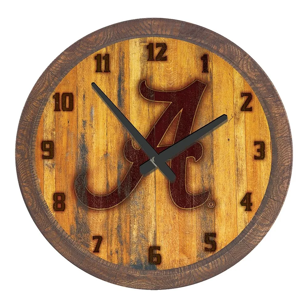 Alabama Crimson Tide: Branded "Faux" Barrel Top Wall Clock