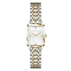 Alfred Sung Octavia Silver Sunray Dial Two-Tone Bracelet Ladies watch