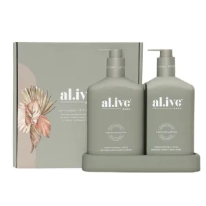 Al.ive Body - Earth Collection - Wash & Lotion Duo & Tray - Green Pepper & Lotus