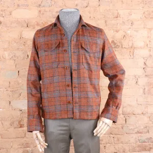 Alpaca Overshirt in Orange Plaid