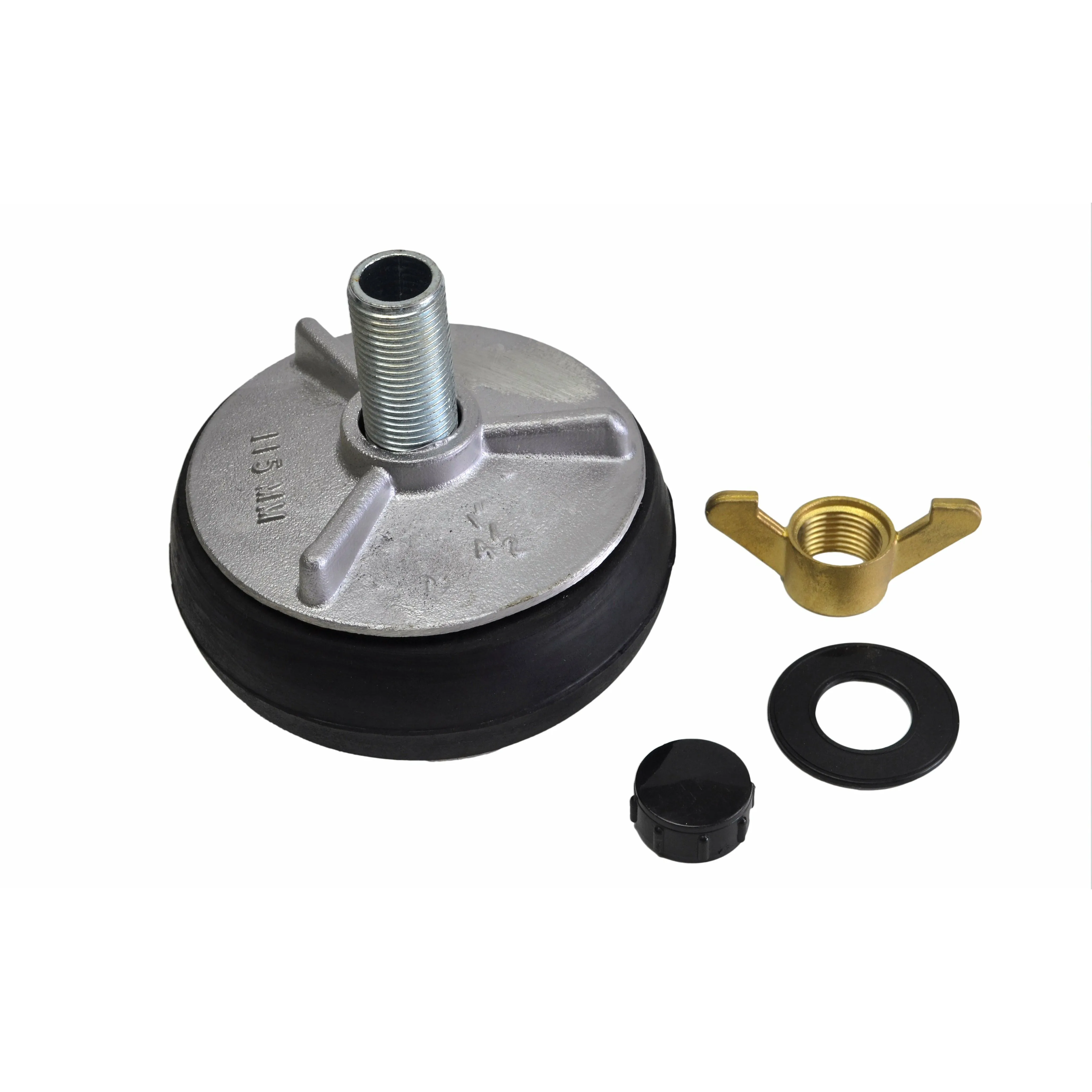 Aluminium Alloy pipe plug with 13 mm bypass 112-130 mm