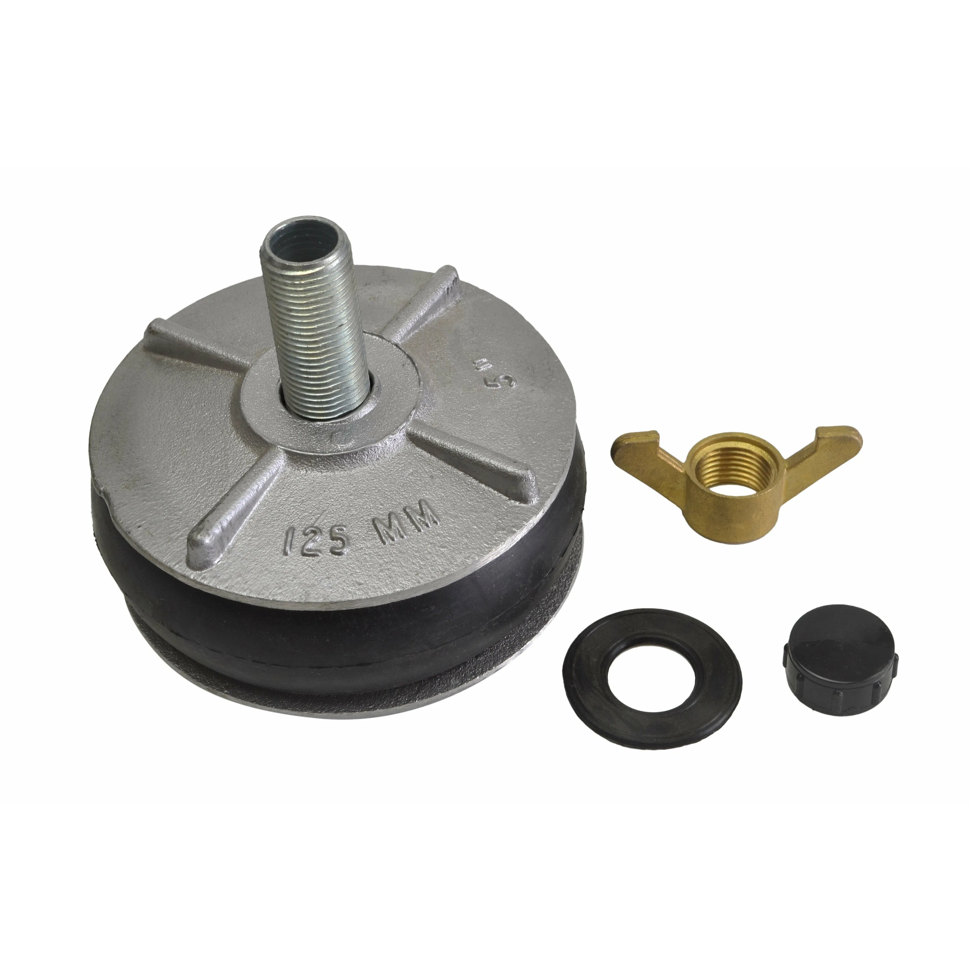Aluminium Alloy pipe plug with 13 mm bypass 125-142 mm