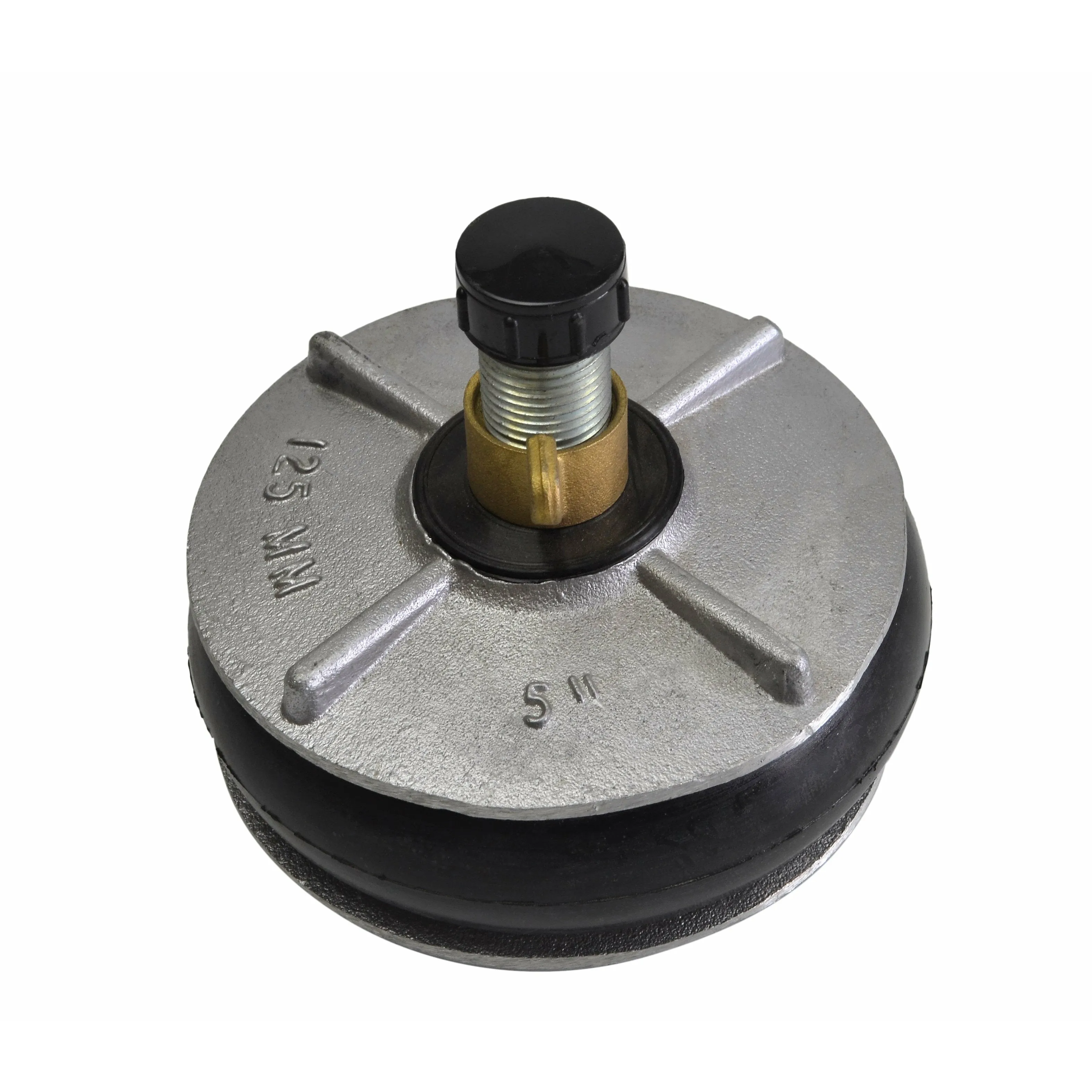 Aluminium Alloy pipe plug with 13 mm bypass 125-142 mm