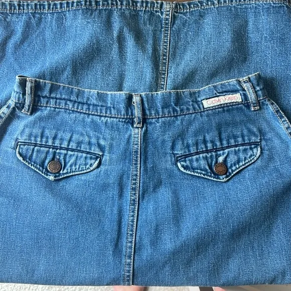 Amazing Vintage 80’s Calvin Klein Midi Denim | Jean Skirt Size 12