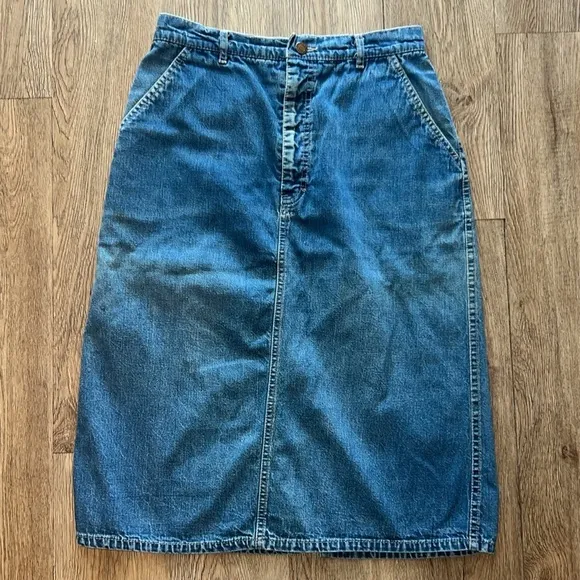 Amazing Vintage 80’s Calvin Klein Midi Denim | Jean Skirt Size 12