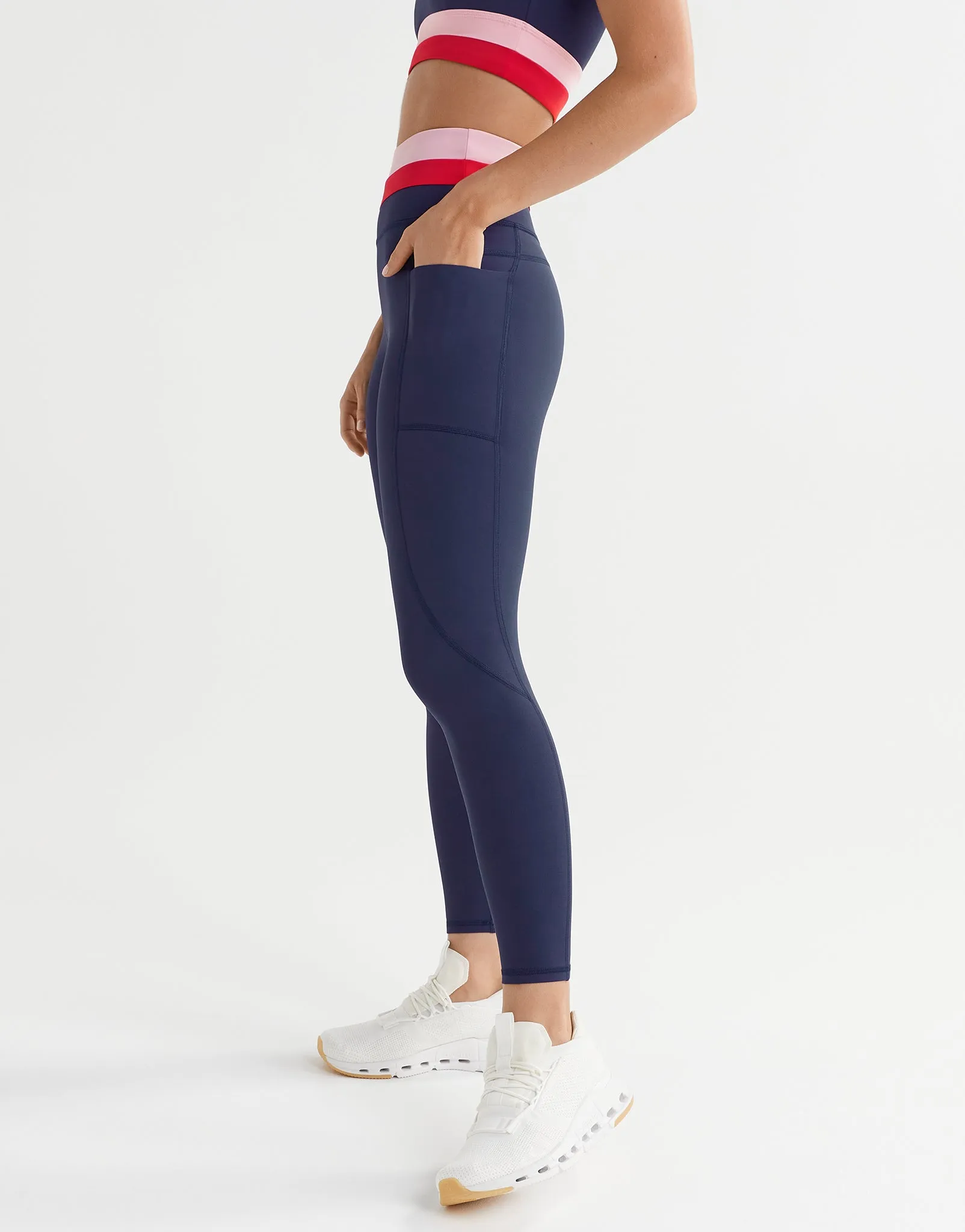 Amelia Legging - Blue Depth, Racing Red & Berry Cream