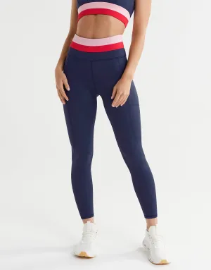 Amelia Legging - Blue Depth, Racing Red & Berry Cream