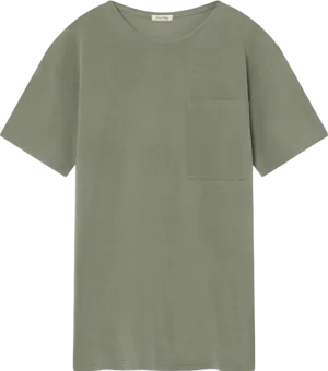 American Vintage Olive Green Pocket Detail Organic Cotton T-shirt UK XL