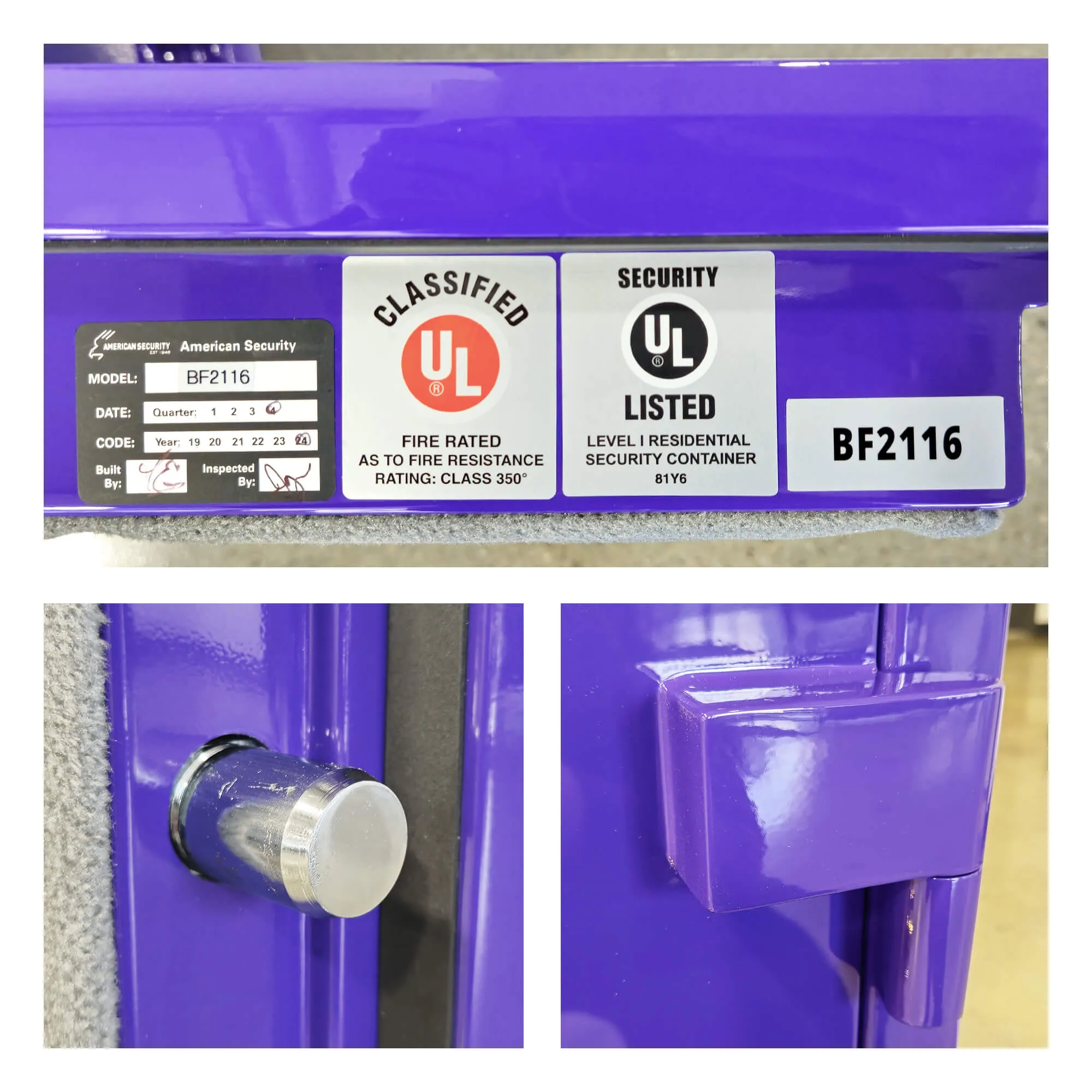 AMSEC BF2116 Burglary and Fire Safe Reign Purple Gloss - Special Order
