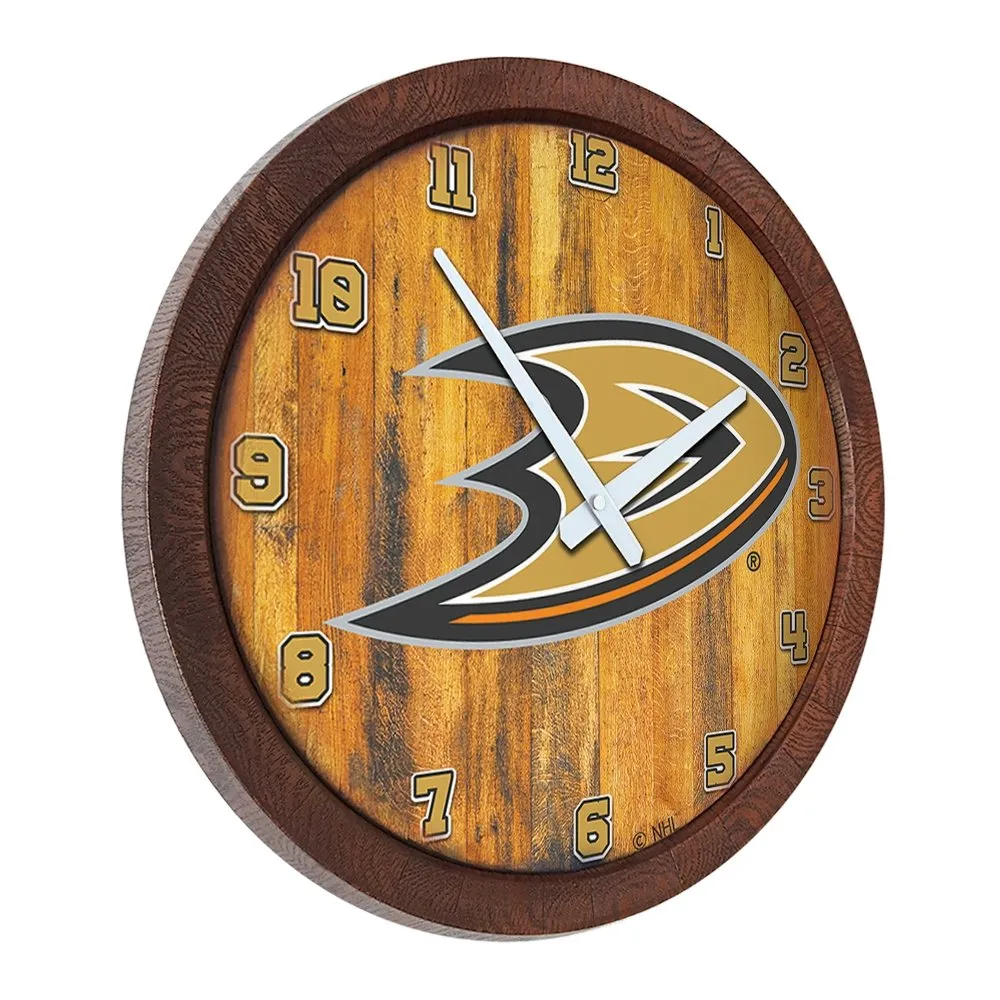 Anaheim Ducks: "Faux" Barrel Top Wall Clock