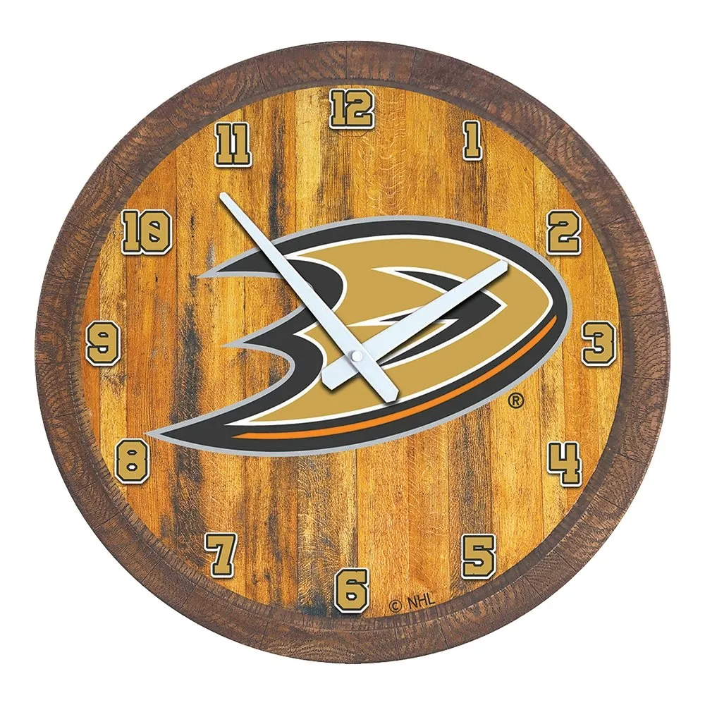 Anaheim Ducks: "Faux" Barrel Top Wall Clock