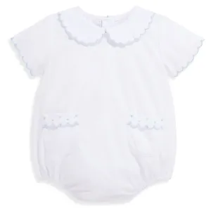 Ande White w/ Blue Embroidered Pocket Bubble