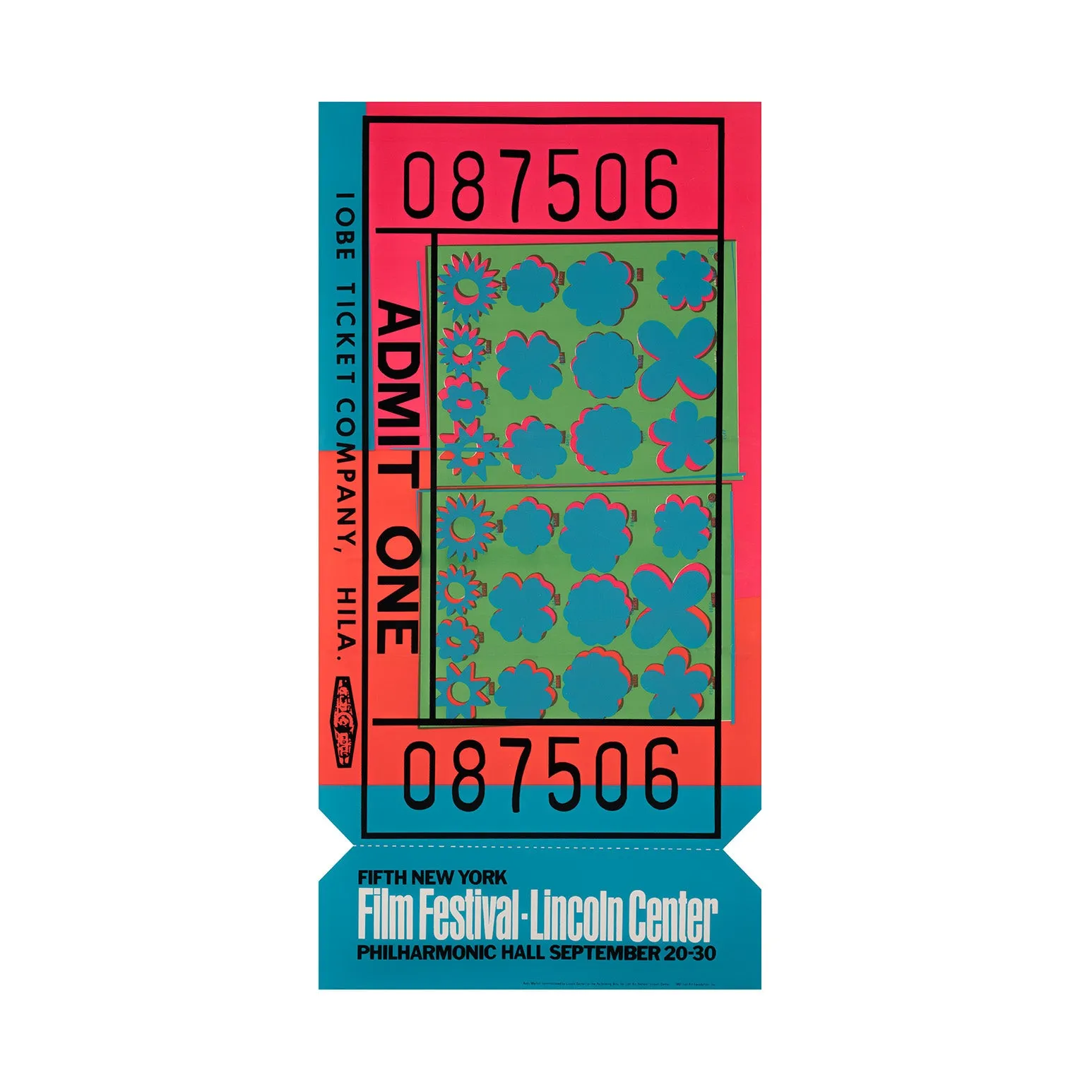 ANDY WARHOL "LINCOLN CENTER TICKET" 1967