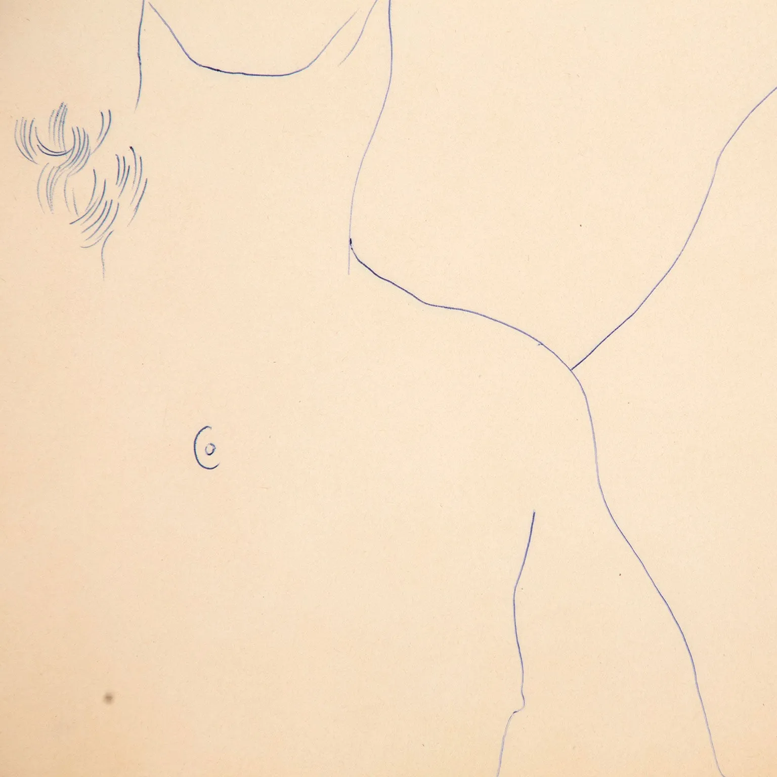 ANDY WARHOL "OVER HEAD" DRAWING, c.1955