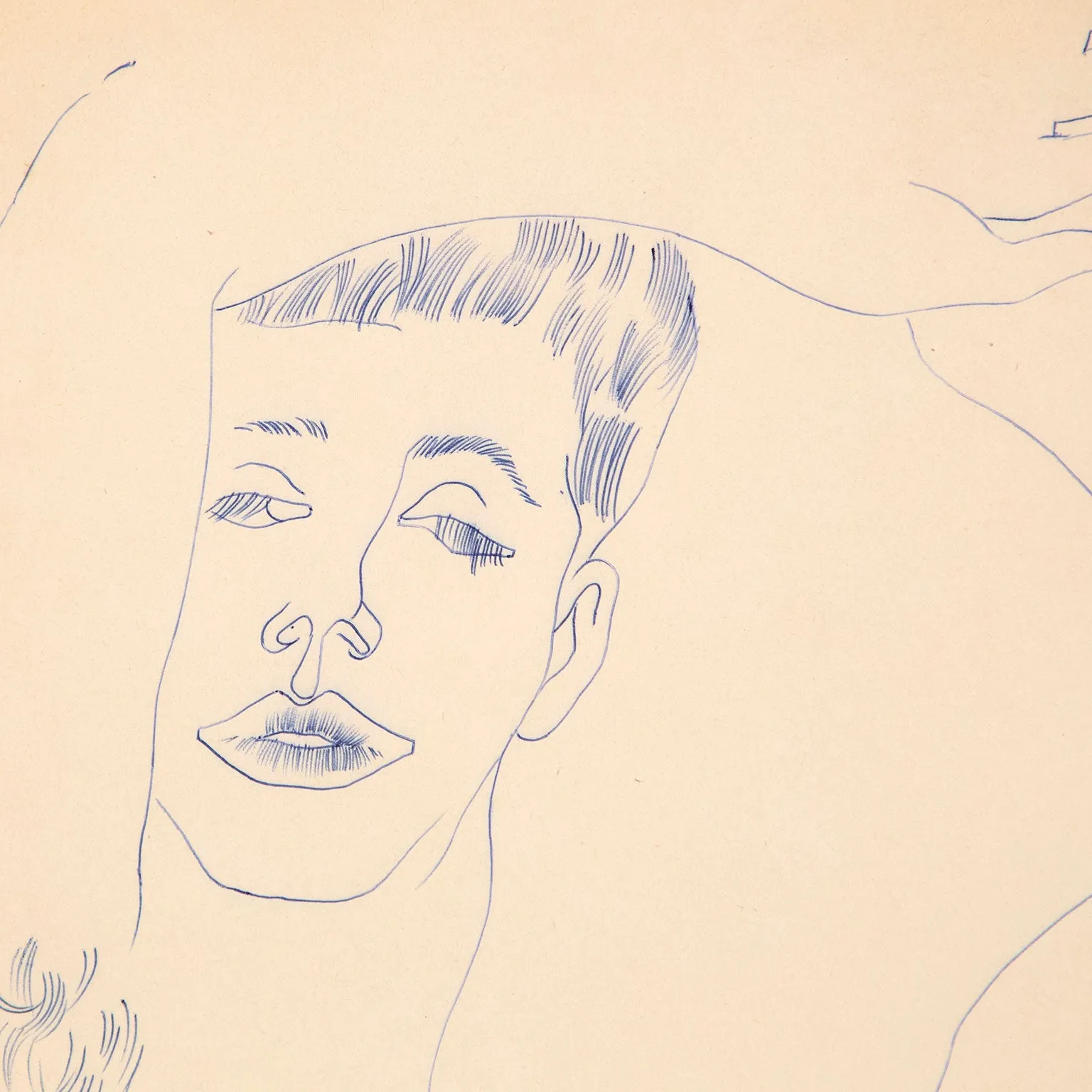 ANDY WARHOL "OVER HEAD" DRAWING, c.1955
