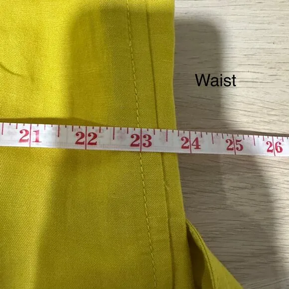 Ann Taylor Women’s Linen Blend Double Breasted Trench Coat Jacket in Yellow XXL