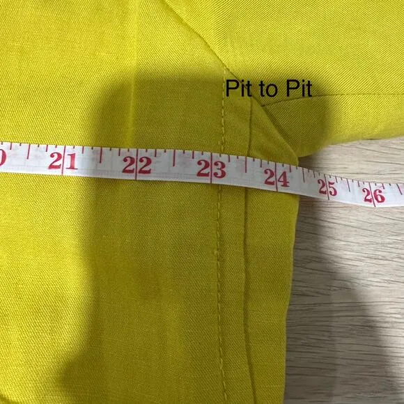 Ann Taylor Women’s Linen Blend Double Breasted Trench Coat Jacket in Yellow XXL