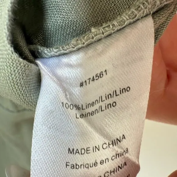 Anthropologie Dolan | Sage Green 100% Linen Babydoll Lightweight Blazer | Size M