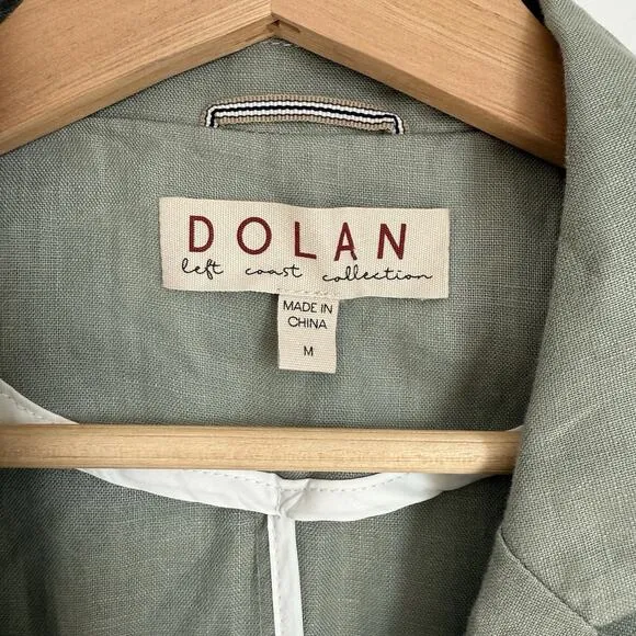 Anthropologie Dolan | Sage Green 100% Linen Babydoll Lightweight Blazer | Size M