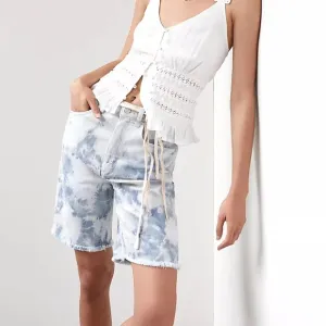 Anthropologie Ultra High-Rise Denim Bermuda Shorts