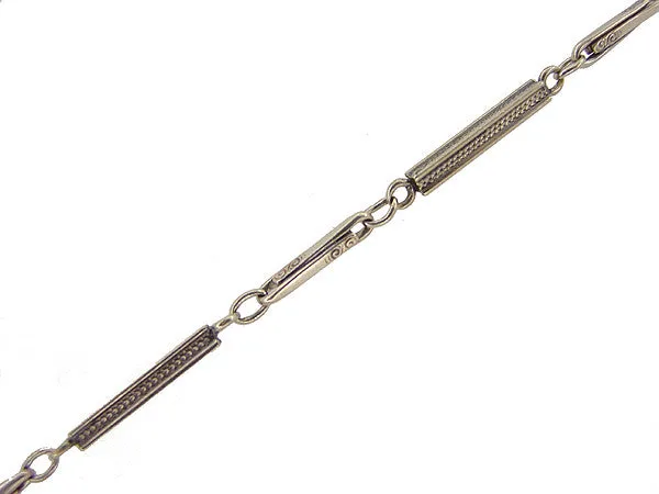 Antique White Gold Filled Pocket Watch Chain