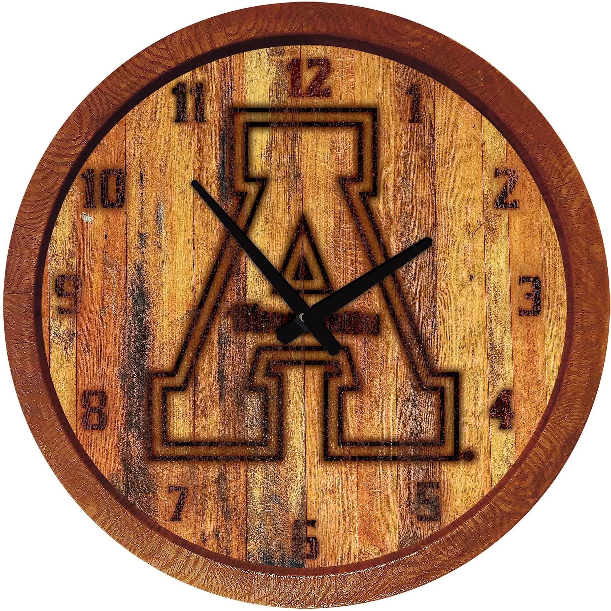 Appalachian State Mountaineers: Branded "Faux" Barrel Top Wall Clock