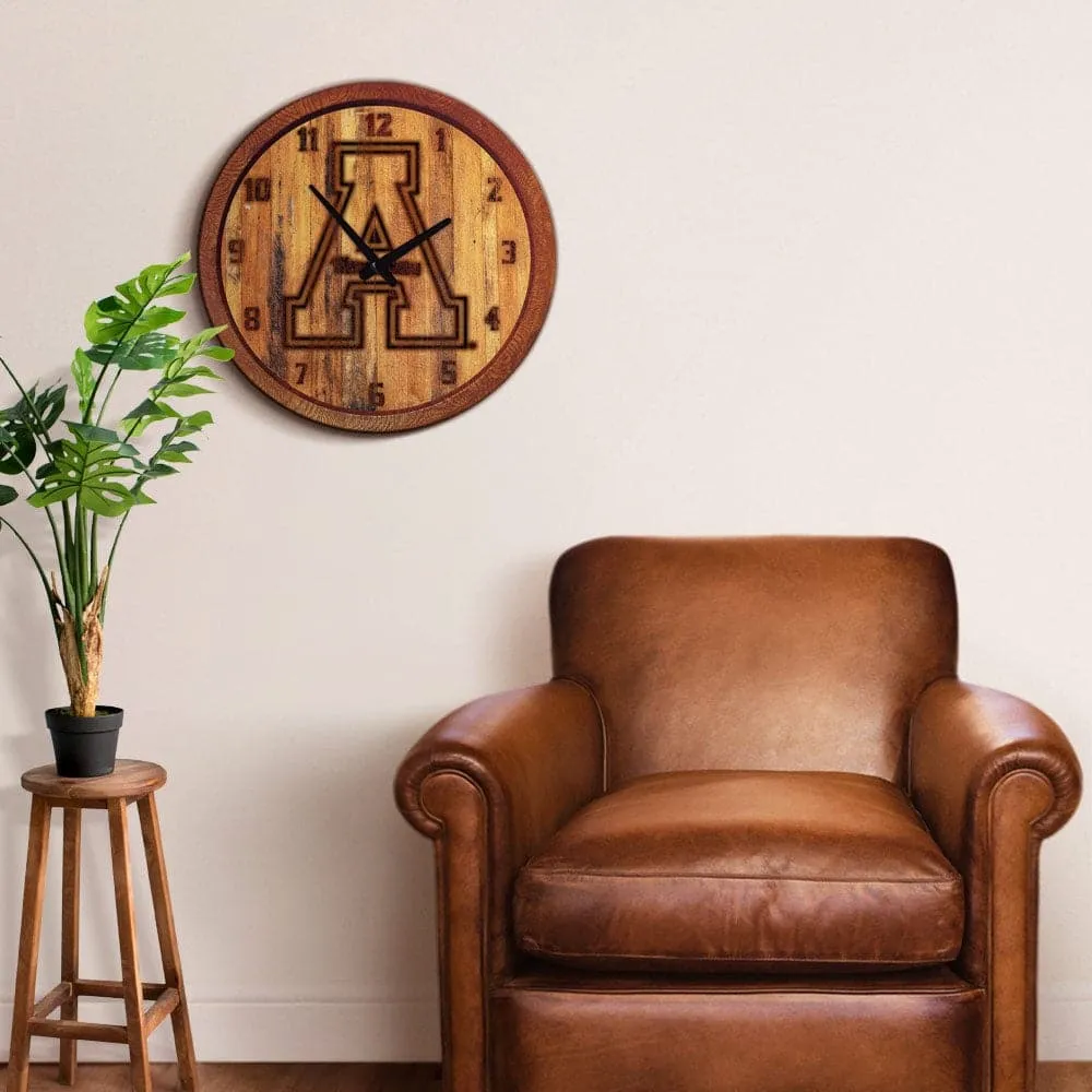 Appalachian State Mountaineers: Branded "Faux" Barrel Top Wall Clock